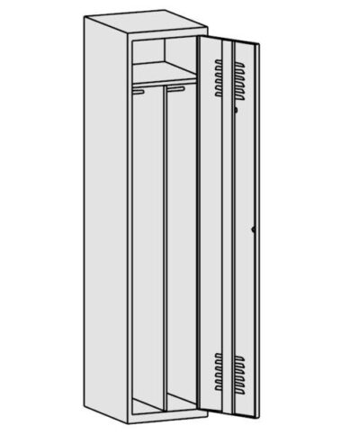 Sum 411 W ST Szafa szatniowa pojedyncza z przegrodą na nóżkach 3